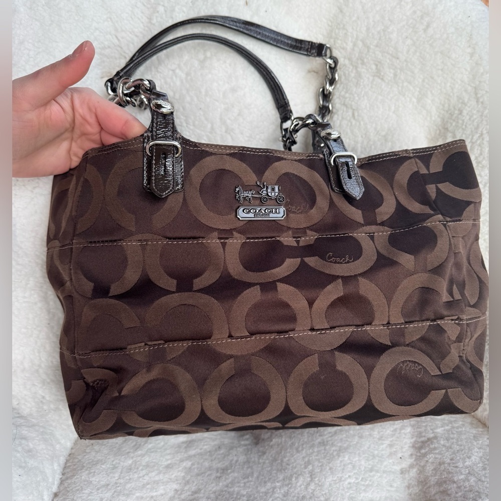 Vintage Design Coach Madison Geometric brown bag Nr.14133 - Picture 3 of 13